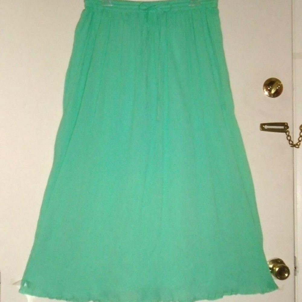 Broomstick Crinkle Drawstring Waist Lined Skirt - image 1